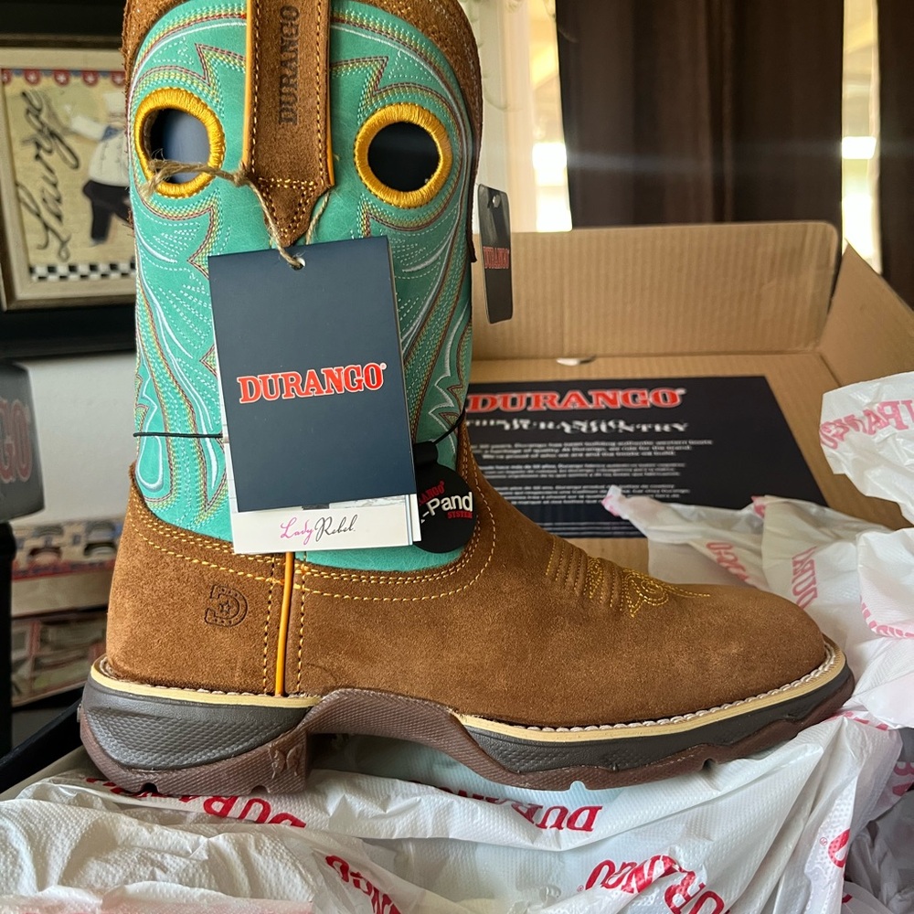 Durango Lady Rebel Brown and Blue Boots